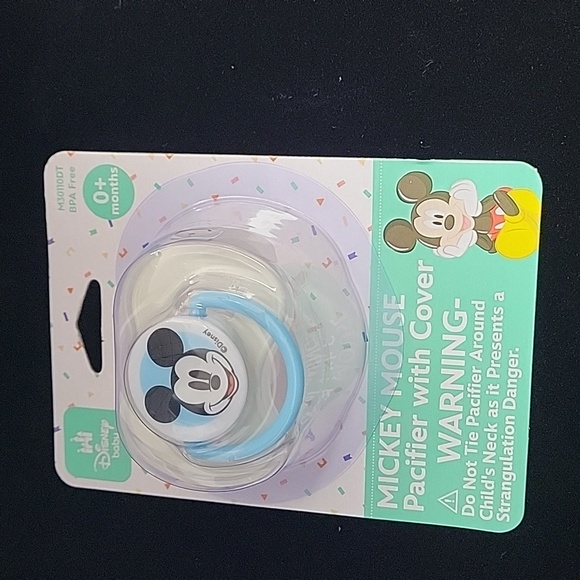 NIP Two (2) Disney Mickey Mouse Pacifier with Cover Blue - Picture 4 of 5